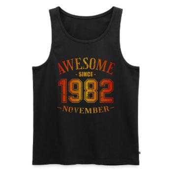 November 1982 - Geburtstag im November Awesome - Männer Premium Bio Tank Top - Schwarz - Vorne - AI Model Male 178 light (178cm)