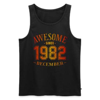 December 1982 - Geburtstag im Dezember Awesome - Männer Premium Bio Tank Top - Schwarz - Vorne - AI Model Male 178 light (178cm)