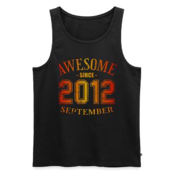 September 2012 - Birthday in September Awesome - Men's Premium Organic Tank Top - black - Front - Michal (187cm)