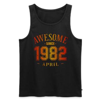 April 1982 - Geburtstag im April Awesome - Männer Premium Bio Tank Top - Schwarz - Vorne - AI Model Male 178 light (178cm)