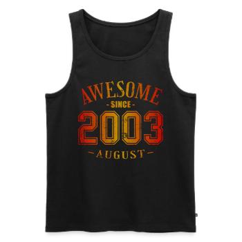 Août 2003 - Anniversaire en août Génial - Débardeur bio Premium Homme - noir - Devant - Michal (187cm)