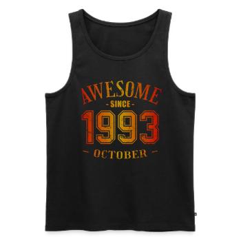 Octobre 1993 - Anniversaire en octobre Génial - Débardeur bio Premium Homme - noir - Devant - Michal (187cm)