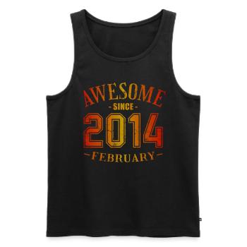 February 2014 - Birthday in February Awesome - Men's Premium Organic Tank Top - black - Front - Michal (187cm)