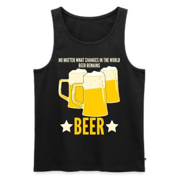 Beer Remains Beer - Men's Premium Organic Tank Top - black - Front - AI Model Male 178 light (178cm)