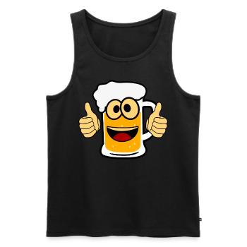 Beer Happy Brewing Craft Beer Malt - Men's Premium Organic Tank Top - black - Front - Michal (187cm)