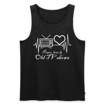 80s Retro TV Television 90s - Männer Premium Bio Tank Top - Schwarz - Vorne - Michal (187cm)