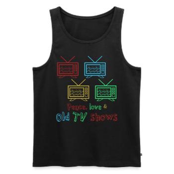 Retro TV Television 90s 80s - Männer Premium Bio Tank Top - Schwarz - Vorne - Michal (187cm)