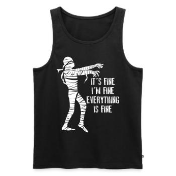 Mummy It's fine. I'm fine. - Männer Premium Bio Tank Top - Schwarz - Vorne - AI Model Male 178 light (178cm)