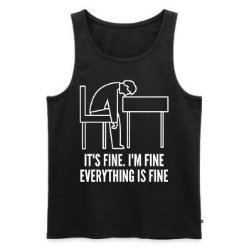 I'm fine. - Männer Premium Bio Tank Top - Schwarz - Vorne - AI Model Male 178 light (178cm)