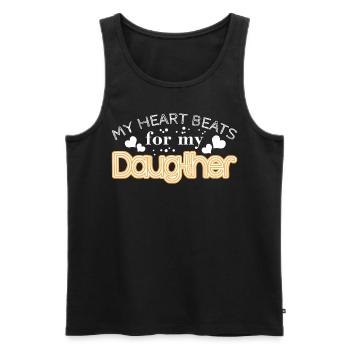Père Papa Fille Filles - Débardeur bio Premium Homme - noir - Devant - Michal (187cm)