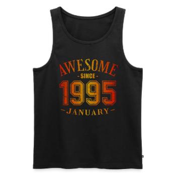 January 1995 - Geburtstag im Januar Awesome - Männer Premium Bio Tank Top - Schwarz - Vorne - Michal (187cm)