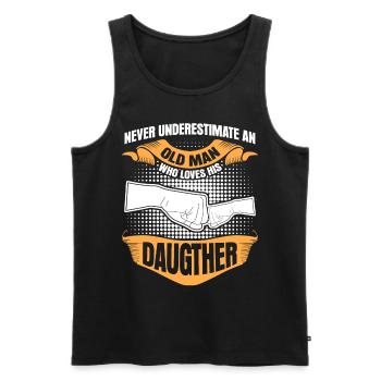 Dad Father Daughter Daughters - Men's Premium Organic Tank Top - black - Front - AI Model Male 178 light (178cm)