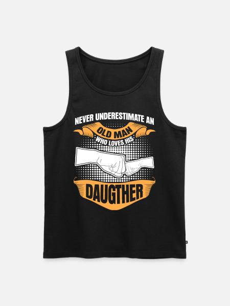 Dad Father Daughter Daughters - Men's Premium Organic Tank Top - black