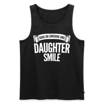 Papa Fille Sourire Filles Père - Débardeur bio Premium Homme - noir - Devant - Michal (187cm)