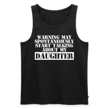 Fille Papa Filles Père Famille - Débardeur bio Premium Homme - noir - Devant - Michal (187cm)