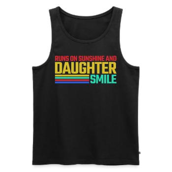 Papa Fille Filles Père Famille - Débardeur bio Premium Homme - noir - Devant - Michal (187cm)
