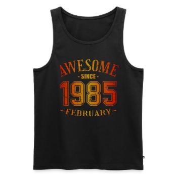 February 1985 - Geburtstag im Februar Awesome - Männer Premium Bio Tank Top - Schwarz - Vorne - Michal (187cm)