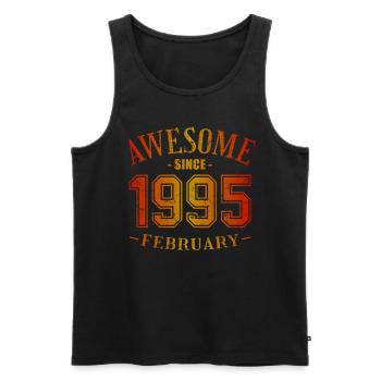 February 1995 - Geburtstag im Februar Awesome - Männer Premium Bio Tank Top - Schwarz - Vorne - Michal (187cm)