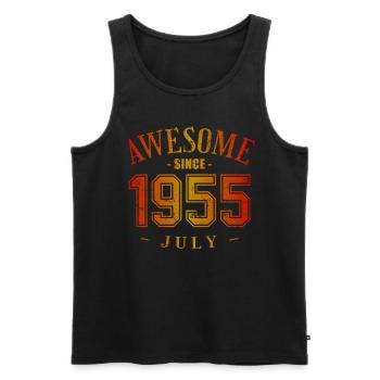 July 1955 - Geburtstag im Juli Awesome - Männer Premium Bio Tank Top - Schwarz - Vorne - AI Model Male 178 light (178cm)