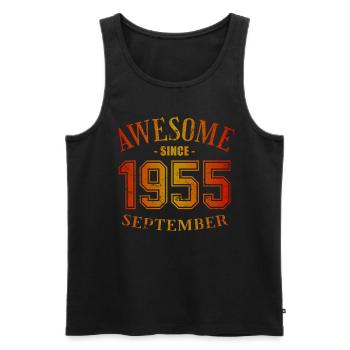 September 1955 - Geburtstag im September Awesome - Männer Premium Bio Tank Top - Schwarz - Vorne - AI Model Male 178 light (178cm)