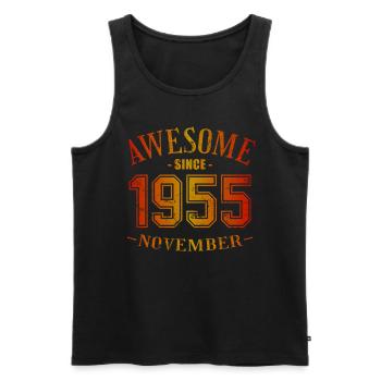 November 1955 - Geburtstag im November Awesome - Männer Premium Bio Tank Top - Schwarz - Vorne - AI Model Male 178 light (178cm)