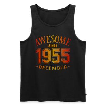 December 1955 - Geburtstag im Dezember Awesome - Männer Premium Bio Tank Top - Schwarz - Vorne - AI Model Male 178 light (178cm)