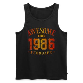February 1986 - Geburtstag im Februar Awesome - Männer Premium Bio Tank Top - Schwarz - Vorne - Michal (187cm)