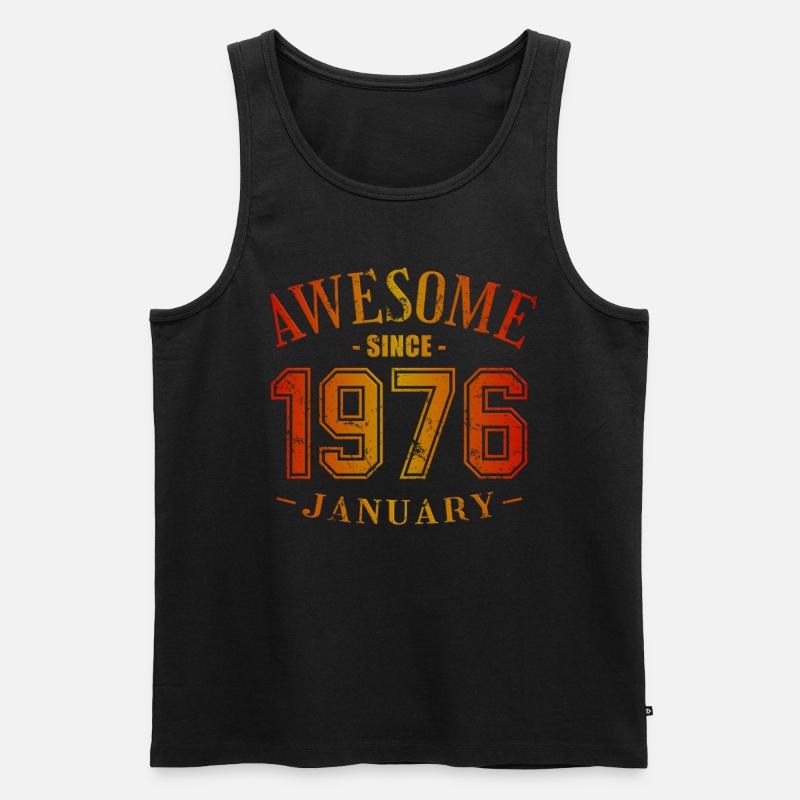 January 1976 - Geburtstag im Januar Awesome - Männer Premium Bio Tank Top - Schwarz