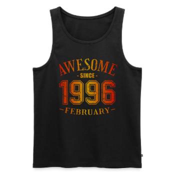 Février 1996 - Anniversaire en février Génial - Débardeur bio Premium Homme - noir - Devant - Michal (187cm)