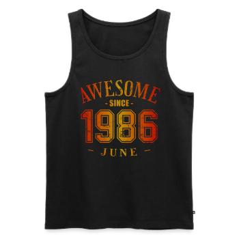 June 1986 - Geburtstag im Juni Awesome - Männer Premium Bio Tank Top - Schwarz - Vorne - Michal (187cm)