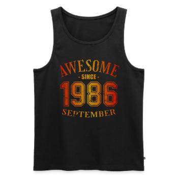 September 1986 - Geburtstag im September Awesome - Männer Premium Bio Tank Top - Schwarz - Vorne - Michal (187cm)