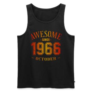 October 1966 - Geburtstag im Oktober Awesome - Männer Premium Bio Tank Top - Schwarz - Vorne - Michal (187cm)