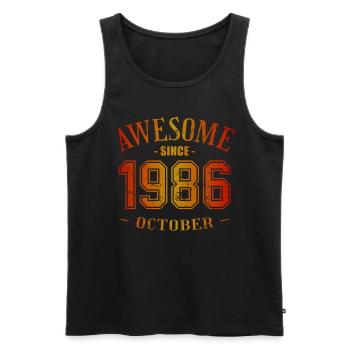 October 1986 - Geburtstag im Oktober Awesome - Männer Premium Bio Tank Top - Schwarz - Vorne - Michal (187cm)