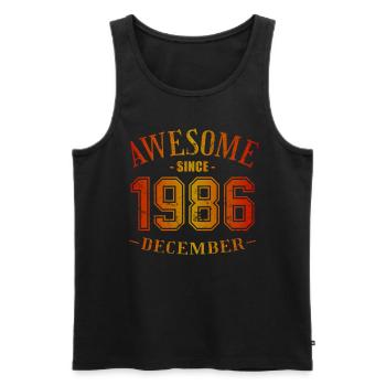December 1986 - Geburtstag im Dezember Awesome - Männer Premium Bio Tank Top - Schwarz - Vorne - Michal (187cm)