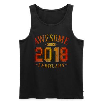 February 2018 - Birthday in February Awesome - Men's Premium Organic Tank Top - black - Front - Michal (187cm)