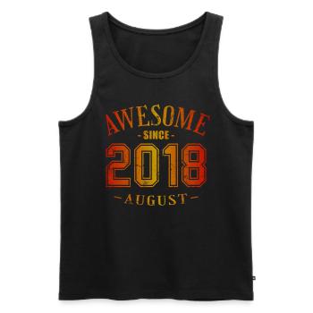 August 2018 - Geburtstag im August Awesome - Männer Premium Bio Tank Top - Schwarz - Vorne - Michal (187cm)