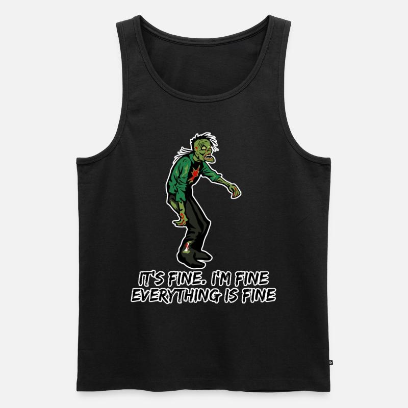 Zombie I'm fine. - Männer Premium Bio Tank Top - Schwarz