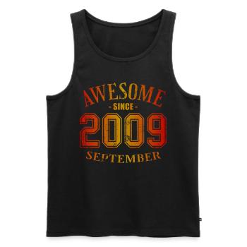 September 2009 - Birthday in September Awesome - Men's Premium Organic Tank Top - black - Front - AI Model Male 178 light (178cm)