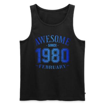 February 1980 - Geburtstag im Februar Awesome - Männer Premium Bio Tank Top - Schwarz - Vorne - Michal (187cm)