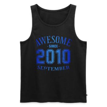 September 2010 - September Birthday Awesome - Men's Premium Organic Tank Top - black - Front - AI Model Male 178 light (178cm)