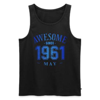 May 1961 - Geburtstag im Mai Awesome - Männer Premium Bio Tank Top - Schwarz - Vorne - Michal (187cm)