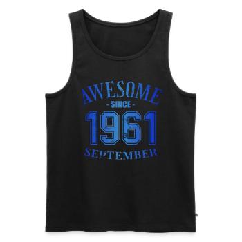 September 1961 - Geburtstag im September Awesome - Männer Premium Bio Tank Top - Schwarz - Vorne - Michal (187cm)