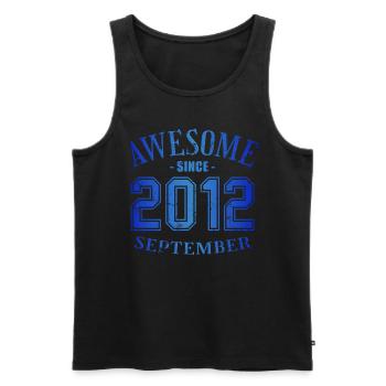 September 2012 - Birthday in September Awesome - Men's Premium Organic Tank Top - black - Front - Michal (187cm)