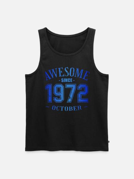 Oktober 1972 - Fødselsdag i oktober Fantastisk - Herre Premium økologisk tanktop - sort