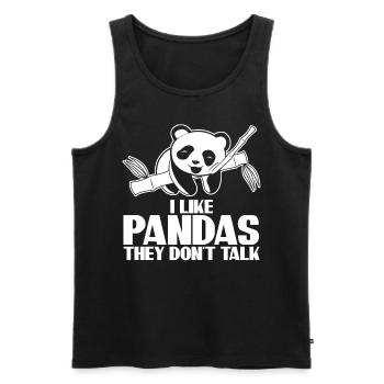 Panda Bear Pandas - Männer Premium Bio Tank Top - Schwarz - Vorne - AI Model Male 178 light (178cm)