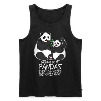 Panda Bear Funny Pandas - Men's Premium Organic Tank Top - black - Front - Michal (187cm)
