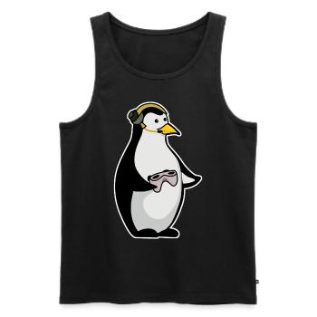 Gaming Penguin Gamer Penguins - Männer Premium Bio Tank Top - Schwarz - Vorne - AI Model Male 178 light (178cm)