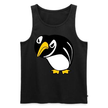 Grumpy Penguins Penguin - Männer Premium Bio Tank Top - Schwarz - Vorne - AI Model Male 178 light (178cm)