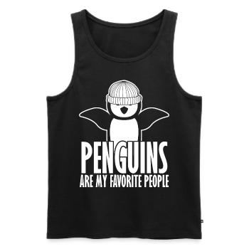 Penguin with Beanie Penguins - Männer Premium Bio Tank Top - Schwarz - Vorne - AI Model Male 178 light (178cm)
