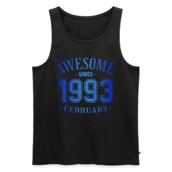 February 1993 - Geburtstag im Februar Awesome - Männer Premium Bio Tank Top - Schwarz - Vorne - Michal (187cm)